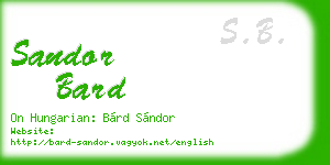 sandor bard business card