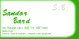 sandor bard business card